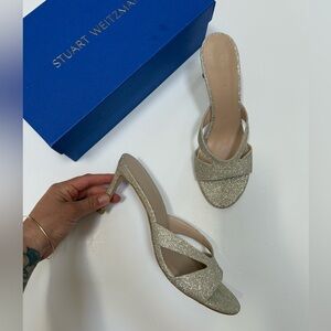 Stuart Weitzman Mariposa Slide Heeled Sandal Sz 8